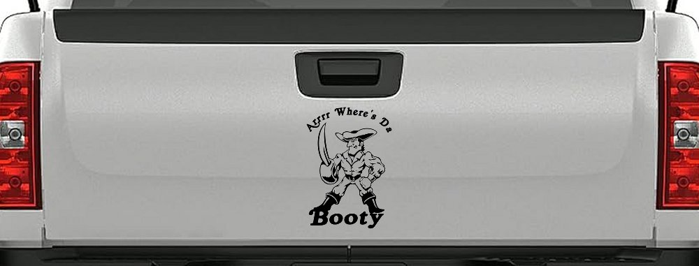 Pirate Wheres Da Booty Funny Car or Truck Window Decal Sticker