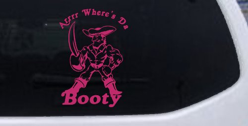 Pirate Where's Da Booty Funny Car or Truck Window Decal Sticker
