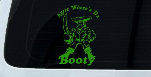 Pirate Wheres Da Booty Funny Car or Truck Window Decal Sticker