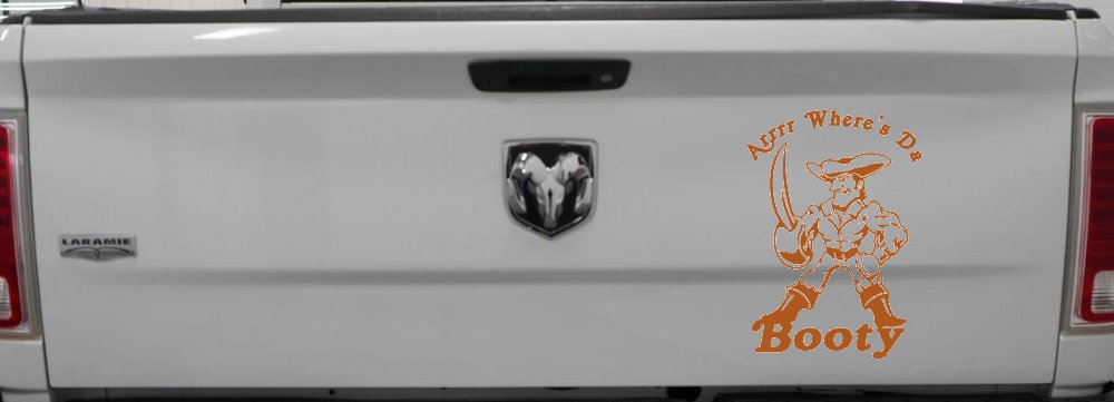 Pirate Wheres Da Booty Funny Car or Truck Window Decal Sticker