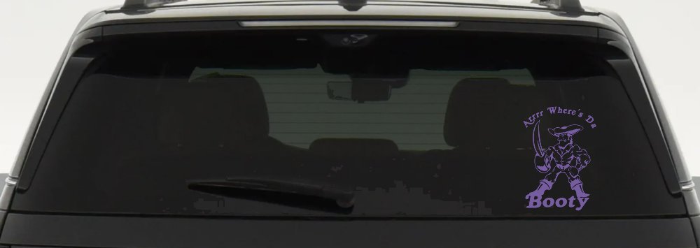 Pirate Wheres Da Booty Funny Car or Truck Window Decal Sticker