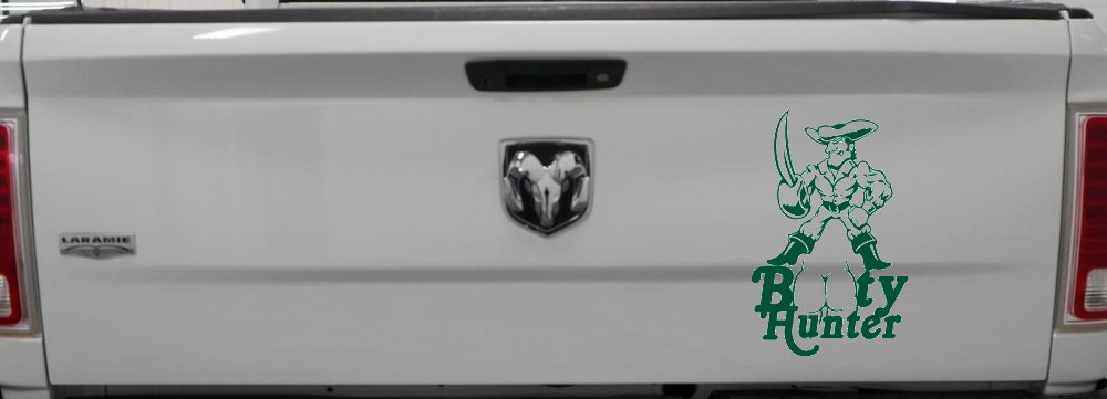 Pirate Booty Hunter Funny Car or Truck Window Decal Sticker (Dark Green)