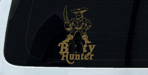 Pirate Booty Hunter Funny Car or Truck Window Decal Sticker (Gold)