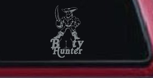 Pirate Booty Hunter Funny Car or Truck Window Decal Sticker (Telegrey)