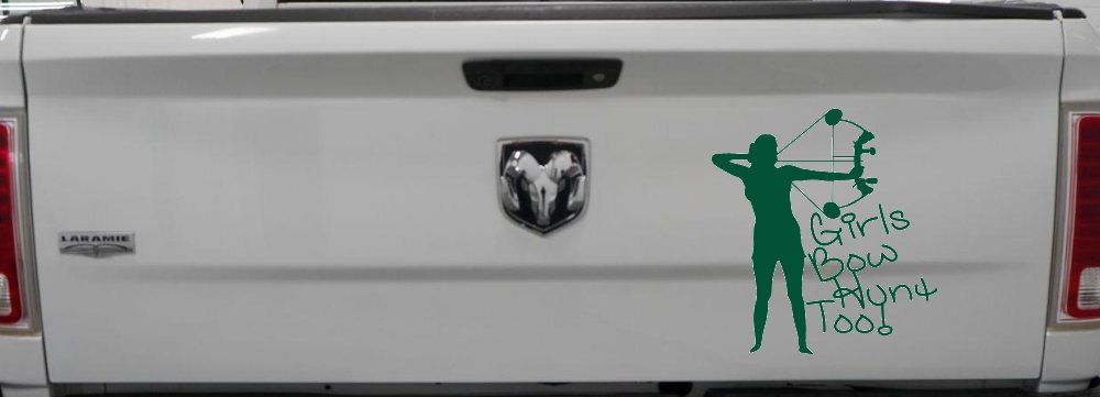 Girls Bow Hunt Too Bowhunter Hunting Car or Truck Window Decal Sticker