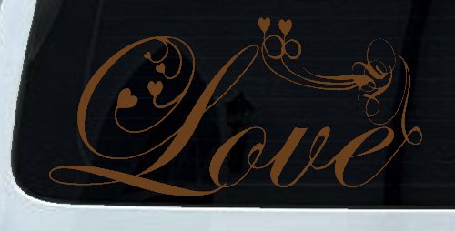 Love Swirl With Hearts Car or Truck Window Decal Sticker