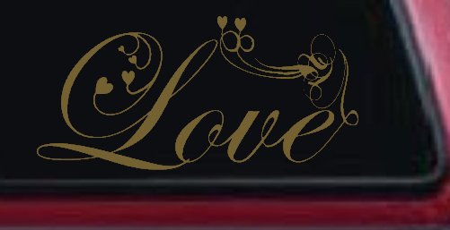 Love Swirl With Hearts Car or Truck Window Decal Sticker