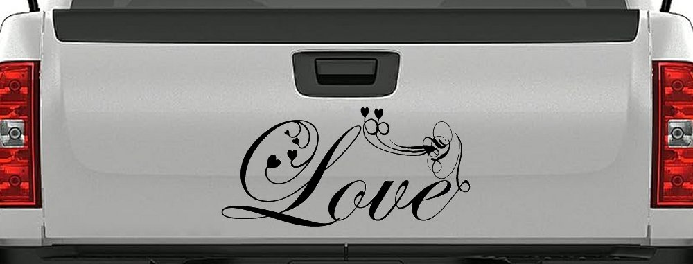 Love Swirl With Hearts Car or Truck Window Decal Sticker