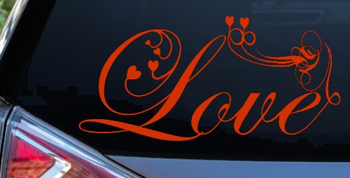 Love Swirl With Hearts Car or Truck Window Decal Sticker