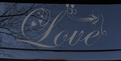 Love Swirl With Hearts Car or Truck Window Decal Sticker