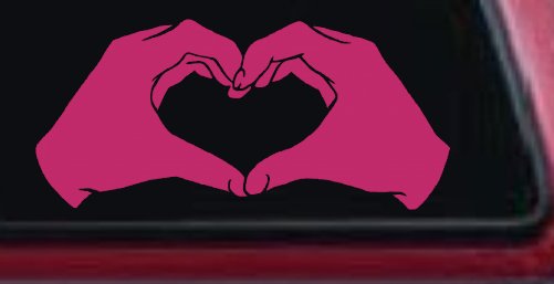 Hands In Shape Of Heart Love Car or Truck Window Decal Sticker