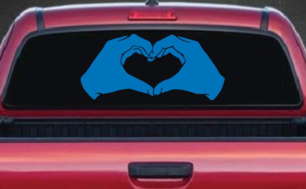 Hands In Shape Of Heart Love Car or Truck Window Decal Sticker