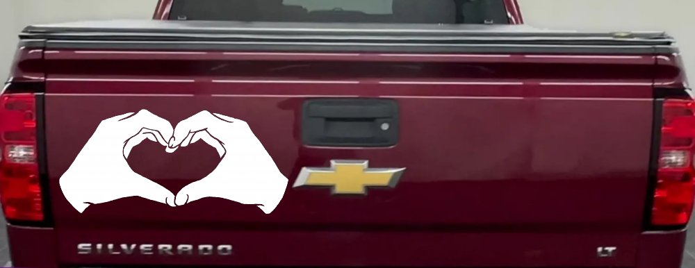 Hands In Shape Of Heart Love Car or Truck Window Decal Sticker