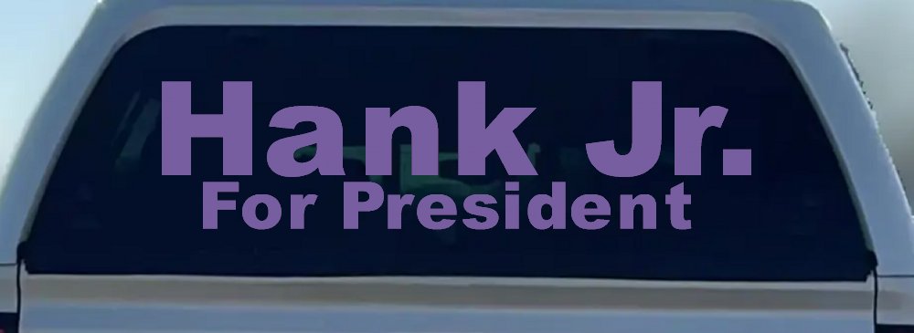 Hank Jr For President Country Car or Truck Window Decal Sticker (Purple)