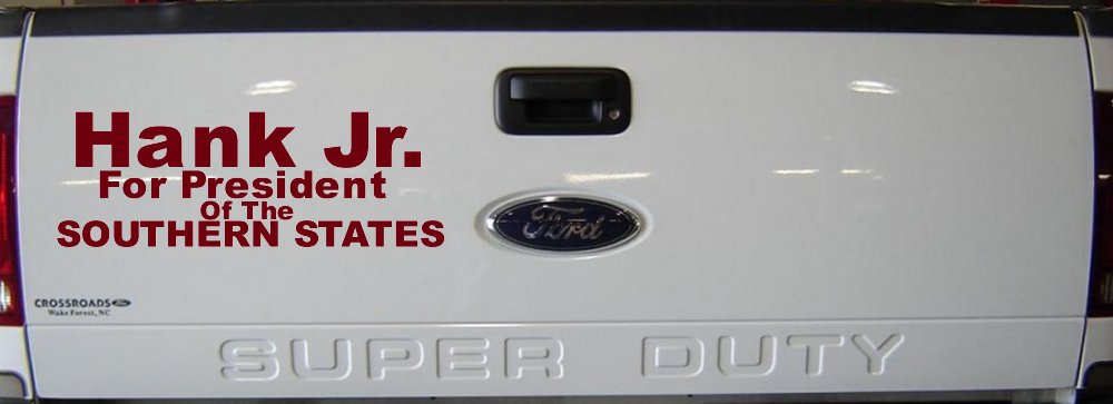 Hank Jr For President Southern States Country Car or Truck Window Decal Sticker