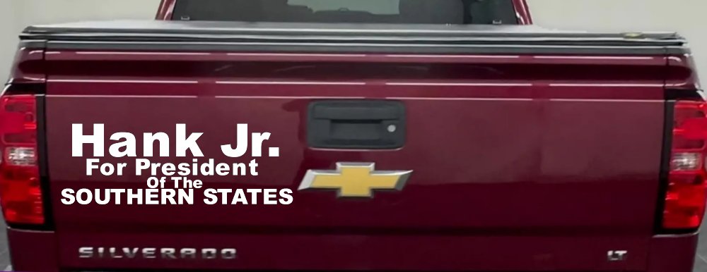 Hank Jr For President Southern States Country Car or Truck Window Decal Sticker