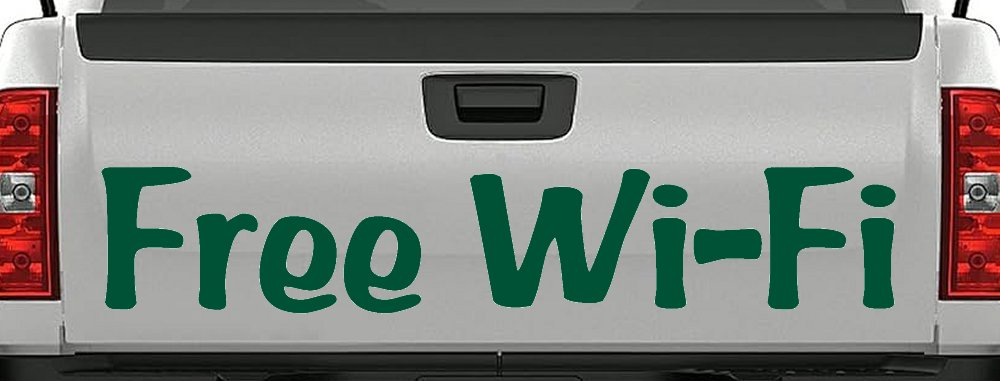 Free WiFi Window Decal for Business Storefronts & Vehicles (Dark Green)