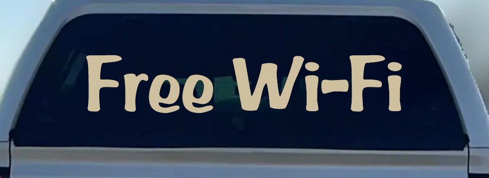 Free Wi-Fi Store Window Lettering Business Car or Truck Window Decal Sticker
