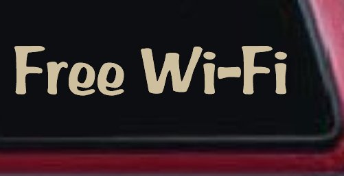 Free Wi-Fi Store Window Lettering Business Car or Truck Window Decal Sticker (Desert Sand)