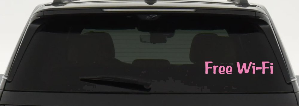 Free Wi-Fi Store Window Lettering Business Car or Truck Window Decal Sticker (Pink)