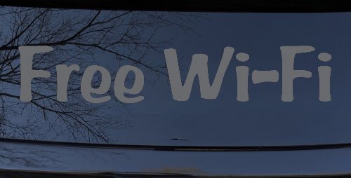 Free Wi-Fi Store Window Lettering Business Car or Truck Window Decal Sticker (Silver)
