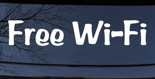 Free WiFi Window Decal for Business Storefronts & Vehicles (White)