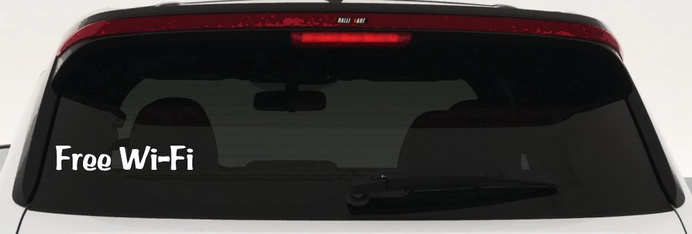 Free Wi-Fi Store Window Lettering Business Car or Truck Window Decal Sticker (White)