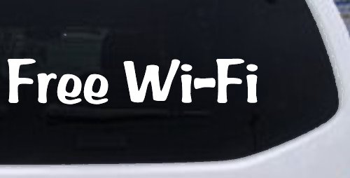 Free WiFi Window Decal for Business Storefronts & Vehicles (White)