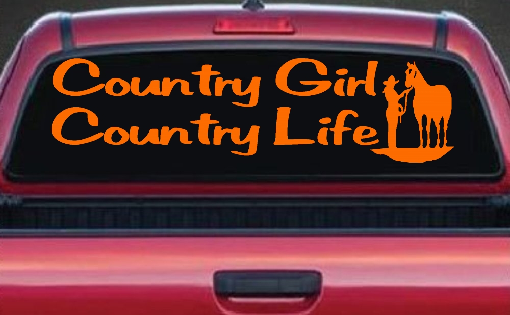Country Girl Country Life With Horse Car or Truck Window Decal Sticker