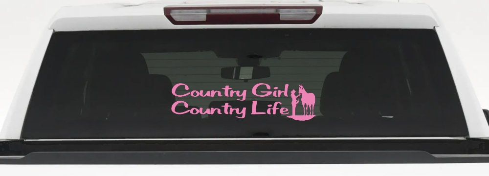 Country Girl Country Life With Horse Car or Truck Window Decal Sticker