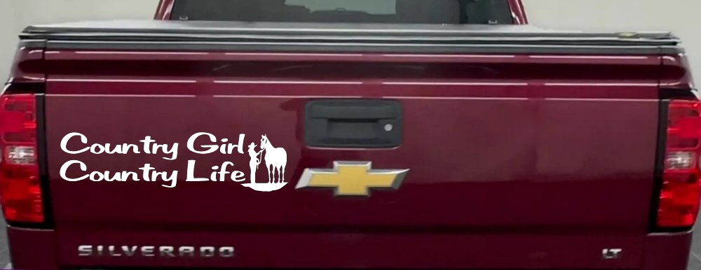 Country Girl Country Life With Horse Car or Truck Window Decal Sticker