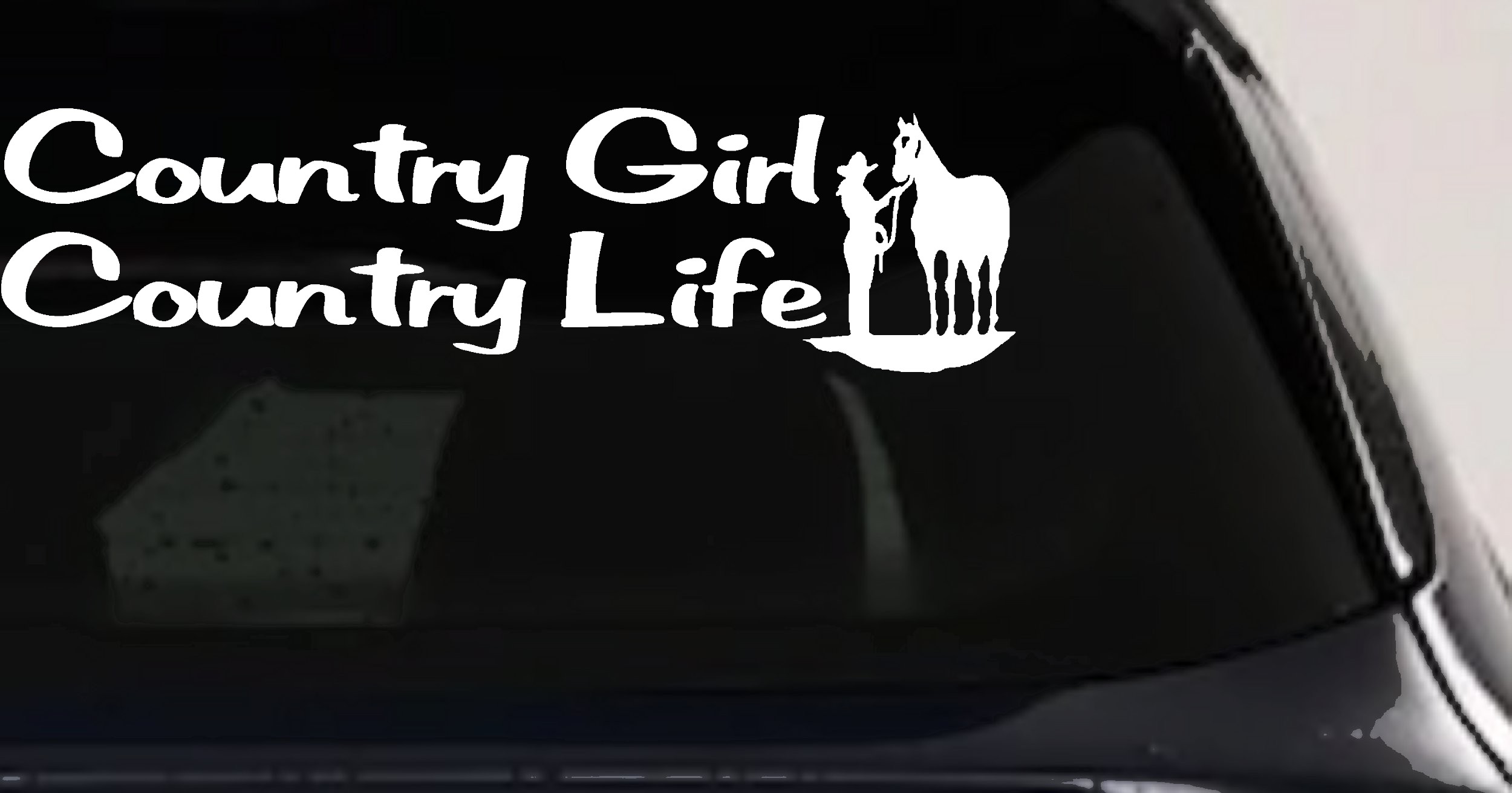 Country Girl Decal Sticker for Car Truck Window Horse Farm Life (White)
