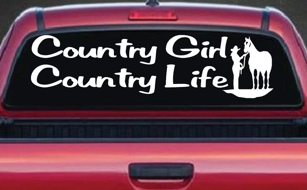 Country Girl Country Life With Horse Car or Truck Window Decal Sticker