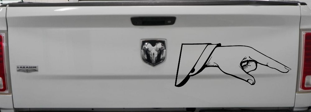 Pointing Hand Business Window Lettering Sign Car or Truck Window Decal Sticker