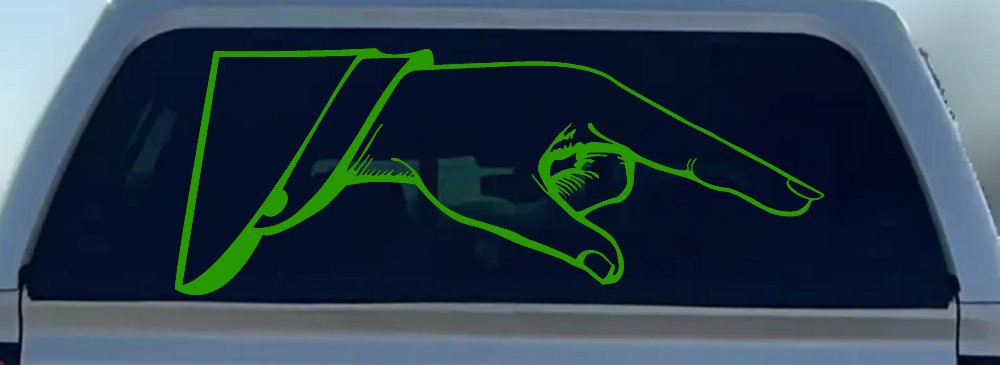 Pointing Hand Business Window Lettering Sign Car or Truck Window Decal Sticker