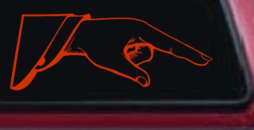 Pointing Hand Business Window Decal Sticker Car Truck Vinyl Sign (Orange Red)