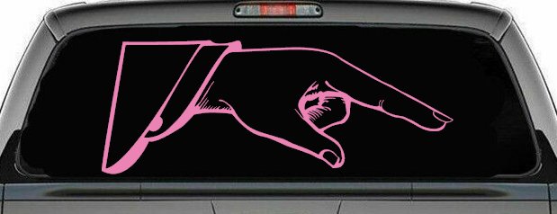 Pointing Hand Business Window Lettering Sign Car or Truck Window Decal Sticker