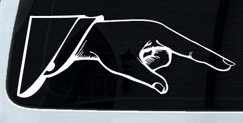 Pointing Hand Business Window Lettering Sign Car or Truck Window Decal Sticker