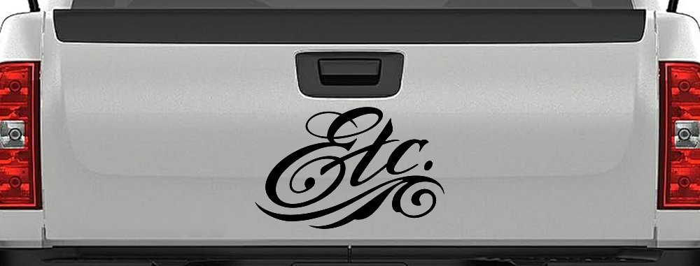 Ect. Swirly Business Window Lettering Sign Car or Truck Window Decal Sticker (Black)