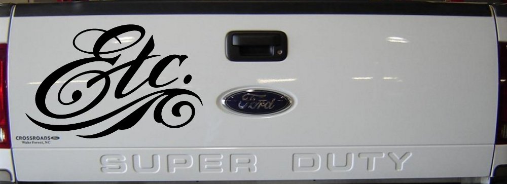 Swirly Business Window Decal Sticker for Car Truck or Storefront (Black)