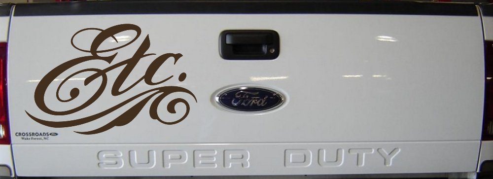 Ect. Swirly Business Window Lettering Sign Car or Truck Window Decal Sticker (Brown)