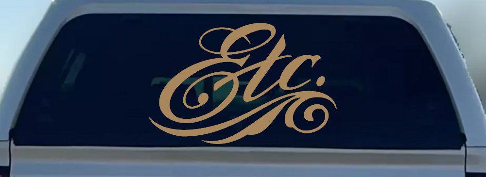 Ect. Swirly Business Window Lettering Sign Car or Truck Window Decal Sticker