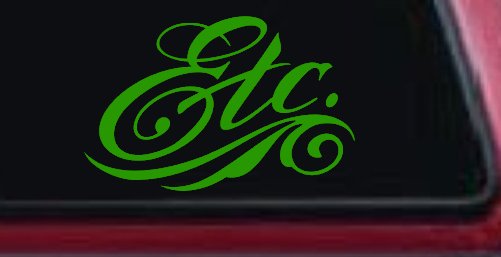Ect. Swirly Business Window Lettering Sign Car or Truck Window Decal Sticker