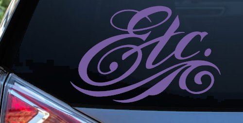 Ect. Swirly Business Window Lettering Sign Car or Truck Window Decal Sticker (Purple)