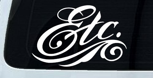 Swirly Business Window Decal Sticker for Car Truck or Storefront (White)