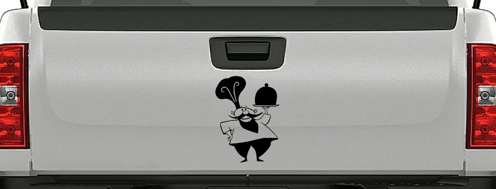 Italian Chef with Platter Business Window Lettering Sign Car or Truck Window Decal Sticker