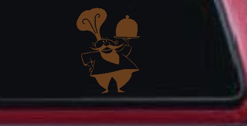 Italian Chef Platter Window Decal Sticker Business Car Truck Vinyl (Copper)