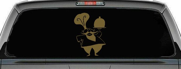 Italian Chef Platter Window Decal Sticker Business Car Truck Vinyl (Gold)
