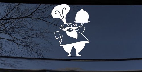 Italian Chef with Platter Business Window Lettering Sign Car or Truck Window Decal Sticker