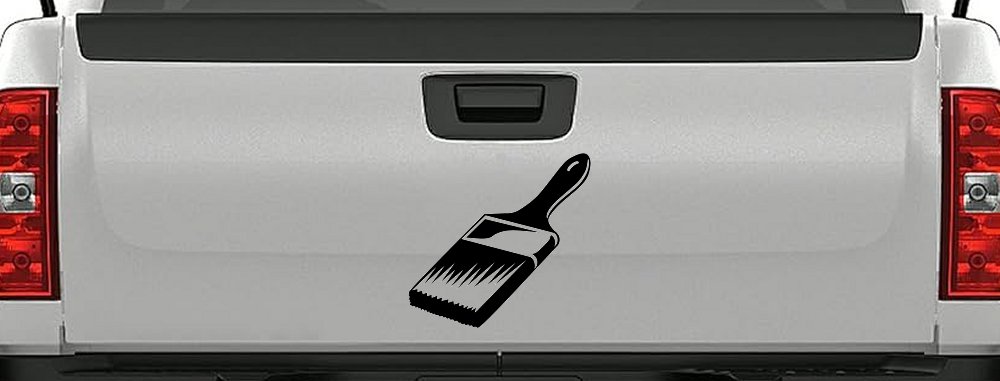 Painter Paint Brush Business Car or Truck Window Decal Sticker (Black)